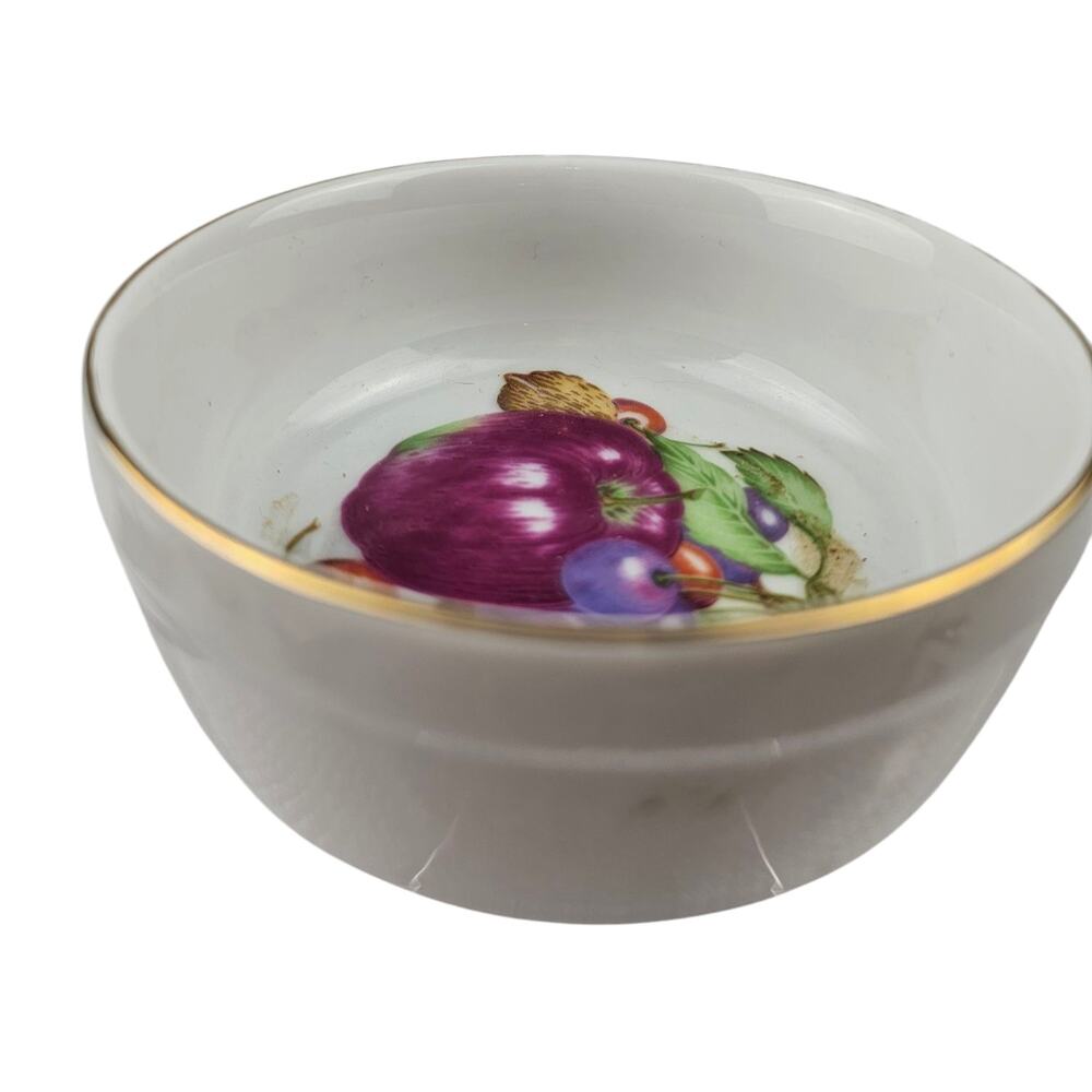 Vintage John Wagner & Sons Made in Japan Ramekin Dish Fruit Motif with Gold Trim - Picture 4 of 7